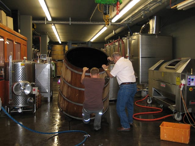Making wine is heavy-duty work